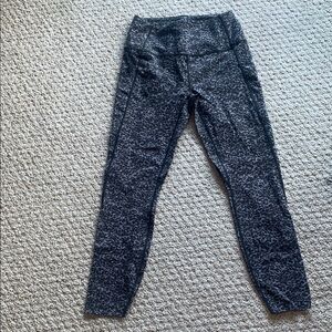 Varley Gray black cheetah Leggings let’s go running yoga pants tapered pockets